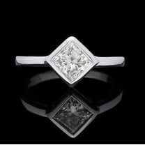 Silvago Jewel 14K White Gold Over Rings - Princess Cut 1.5 Ct Diamond Rings - Bezel Set Gorgeous Anniversary Gift for Women's - Latest Engagement Diamond Rings for Her - Causal Office Wear Rings