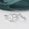 thumbnail image 1 of Silvago Jewel 14K White Gold Over Solitaire Rings - Prong Set 1.9 Ct Pear Cut Lab Created Diamond Ring - Halo Engagement Wedding White Diamond Rings - Classic Bridal Set Wedding Rings for Women's, 1 of 7