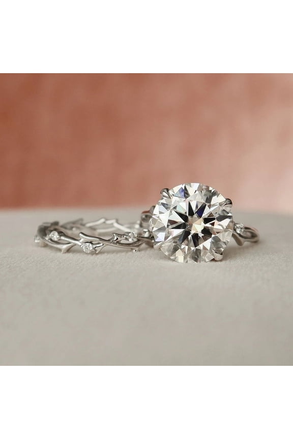 14k White Gold Rings On Clearance - 2.3 Ct VVS1/D Round Cut Diamond Ring - Bridal Diamond Jewellery Ring For Women's - Daughter Wedding Anniversary Gifts - Proposal Delicate Rings
