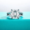 thumbnail image 1 of Silvago Jewel 2.1 Ct Emerald Cut Diamond Wedding Rings for Her - 14K White Gold Over Rings - Split Shank Engagement Promise Rings for Women's - Silver Clearance Wedding Rings - Baby Shower Gifts, 1 of 9