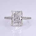 thumbnail image 1 of Silvago Jewel 2.4 Ct Radiant Cut VVS1/D Lab Created Diamond Engagement Ring - 14k Silver Ring - Hidden Halo Women's Ring - Lab Diamond Solitaire with Accents Ring for Her Women, 1 of 10