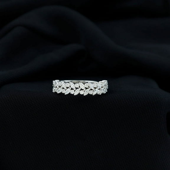 Silvago Jewel 2.7 Ct Marquise Cut Diamond Ring for Women's - 14K White Gold Over Rings for Women's - Engagement Wedding Prong Setting Rings - Causal Stacking Rings for Gift - Anniversary Gifts