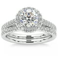 thumbnail image 1 of Silvago Jewel 2 Ct Round Cut Diamond Rings - 14K White Gold Plated Rings - Simple Gorgeous Anniversary Gifts for Women's - Silver Beautiful Special Occasion Rings for Her - Promise Ring for Sister, 1 of 3