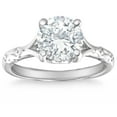 thumbnail image 1 of Silvago Jewel 2 Ct Round Cut Lab Created Diamond Solitaire Rings - 14K White Gold Plated Ring for Her - Diamond Engagement Wedding Ring for Women's - 9th Year Wedding Anniversary Gifts for Women's, 1 of 3