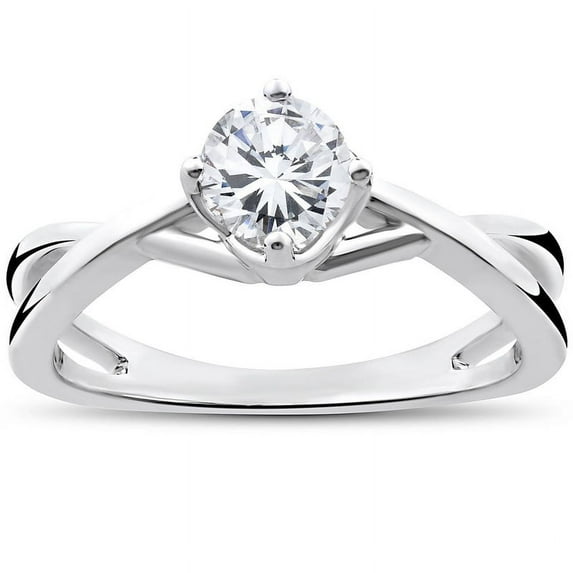 Silvago Jewel Chic 1.4 Ct Round Cut Diamond Engagement Weddings Rings - Lab Created Simulated Diamond in 14K White Gold Plated - Perfect for Proposals, Anniversaries, or Birthday Gifts for Women's