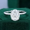 thumbnail image 1 of Silvago Jewel Diamond solitaire Ring Lab Created - Oval Cut Excellent 2.1 Ct Diamond Engagement Rings - Silver 14K White Gold Over Ring - Solo Stone Wedding Diamond Rings - Solitaire Diamond Rings, 1 of 9