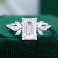 thumbnail image 1 of Silvago Jewel Emerald Cut Excellent 2.2 Ct Diamond Ring For Women's - Silver 14K White Gold Plated Rings for Her - Solitaire with Accent Diamond Rings for Women's - Multi-Stone Diamond Rings for Her, 1 of 9
