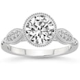 thumbnail image 1 of Silvago Jewel Opulent 1 Ct Round Cut Diamond Wedding Rings - Lab Created Simulated Diamond - 14K White Gold Plated - Ideal for Engagement & Anniversary Gifts - Stunning Prong Setting for Women's, 1 of 3