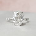 thumbnail image 1 of Silvago Jewel Oval Cut Excellent 2.3 Ct Diamond Ring For Women's - 14K White Gold Plated Ring - Solitaire with Accent Diamond Rings for Women's - Unique Solitaire With Accent Diamond Rings, 1 of 7