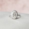 thumbnail image 1 of Silvago Jewel Oval Cut Excellent 2 Ct Diamond Ring For Women's - White Gold Over 14K Silver Diamond Rings - Halo Solitaire with Accent Engagement Ring for Her - Ever Halo-Style Engagement Rings, 1 of 10