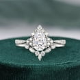 thumbnail image 1 of Silvago Jewel Pear Cut 2.4 Ct VVS1/D Lab Created Simulated Diamond Ring - 14K White Gold Over Solitaire Ring - Multi-Stone Stacking Engagement Ring - Silver Diamond Beautiful Special Occasion Ring, 1 of 7