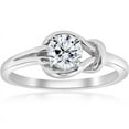 thumbnail image 1 of Silvago Jewel Prong Set 1 Ct Round Cut Lab Created Diamond Ring - 14K White Gold Plated Women's Wedding Rings - 6th Anniversary Gifts - Diamond Rings - Simple Solitaire Engagement Rings for Women's, 1 of 3