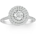 thumbnail image 1 of Silvago Jewel Round Cut 1.2 Ct Lab Created Diamond Wedding Anniversary Ring - 14K White Gold Plated Engagement Ring - Women's Wedding Diamond Rings - Daughter Wedding Anniversary Gifts for Women's, 1 of 3