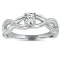 thumbnail image 1 of Silvago Jewel Round Cut 1.3 Ct Lab Created Diamond Anniversary Ring - Stamped 14K White Gold Plated Anniversary Diamond Ring - Infinity Twisted Cross Over Shank Engagement Wedding Ring for Women's, 1 of 3