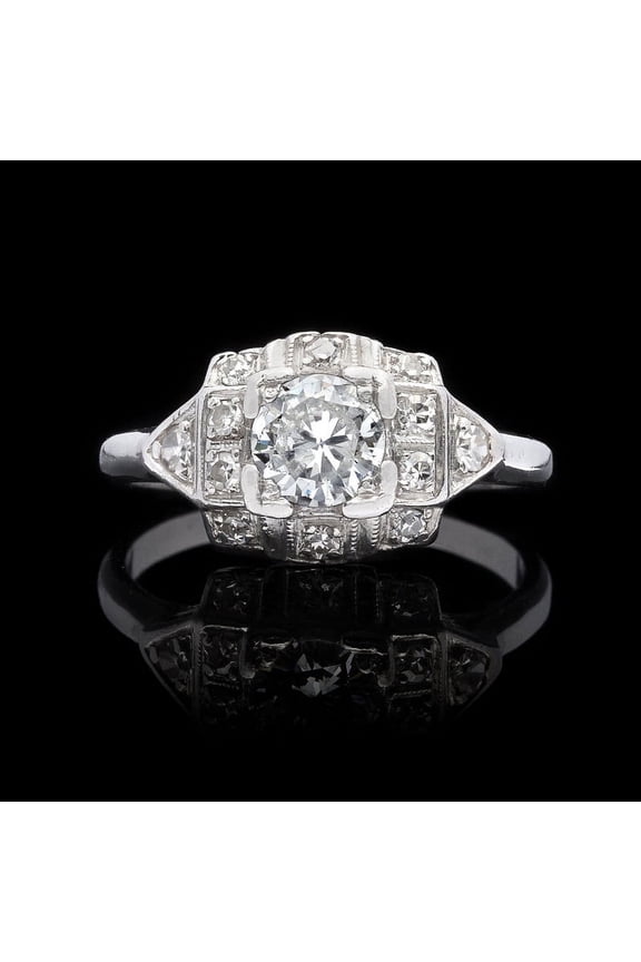 Round Cut 1.6 Ct Diamond Rings - 14K White Gold Plated Rings - Art Deco Designer Engagement Wedding Rings for Women's - Antique Silver Wedding Rings Jewelry - Vintage Anniversary Gifts