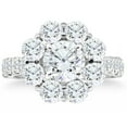 thumbnail image 1 of Silvago Jewel Round Cut 1.9 Ct VVS1/D Lab Created Simulated Diamond Ring - 14K White Gold Plated Wedding Anniversary Ring - Classic Engagement Wedding Ring - Wedding Jewellery For Bridesmaids Silver, 1 of 3