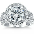 thumbnail image 1 of Silvago Jewel Round Cut 2.1 Ct VVS1/D Lab Created Simulated Diamond Ring - 14K White Gold Plated Wedding Anniversary Ring - Gorgeous Anniversary Gift for Her - Latest Engagement Diamond Ring for Her, 1 of 3