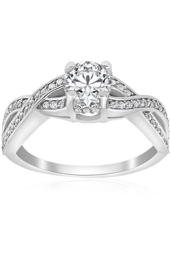 Round Cut Brilliant 1.2 Ct Diamond Ring For Women's - Infinity Diamond Rings - 14K White Gold Plated Diamond Ring - Anniversary Gift Clearance Ring - Promise Gifts for Women's