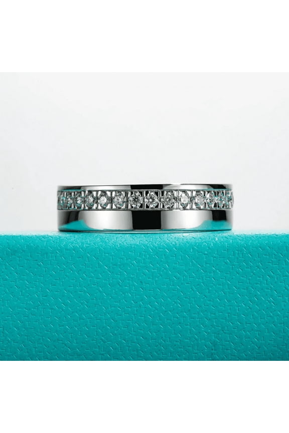 Silver 14K White Gold Over Ring - 1.3 Ct VVS1 Round Cut Diamond Ring - Gold Plated Ring Band for Men's - Classic Engagement Wedding Anniversary Ring for boys - Valentine's Day Gift