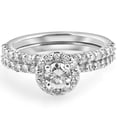 thumbnail image 1 of Silvago Jewel Simple Unique Anniversary Diamond Rings - 1.2 Ct Round Cut Lab Created Simulated Diamond - 14K White Gold Plated Prong Set - Ideal Gifts for Her - Perfect for Engagement or Weddings, 1 of 3