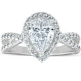 thumbnail image 1 of Silvago Jewel Stamped 14K White Gold Plated Engagement Ring - Pear Cut 2 Ct Lab Created Diamond Ring for Women's - Christmas Special Gift for Her - Forever Diamond Ring for Women's - Proposal Rings, 1 of 3