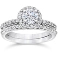 thumbnail image 1 of Silvago Jewel Unique 1.3 Ct Round Cut Diamond Rings - Beautiful Lab Created Simulated Diamond - 14K White Gold Plated - Ideal Engagement Ring for Women - Gifts for Her Special Day - Graduation Gifts, 1 of 3