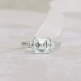 thumbnail image 1 of Silvago Jewel White Gold Over 14K Silver Diamond Rings - 1.9 Ct VVS1/D Asscher Cut Lab Created Simulated Diamond Rings - 3 Stone Diamond Rings for Women's - Three Stone Diamond Rings for Her, 1 of 6
