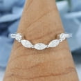 thumbnail image 1 of Silvago Jewel White Gold Over 14K Silver Diamond Ring - 1.08 Ct VVS1/D Marquise Cut Lab Created Simulated Diamond Ring - East West Engagement Wedding Diamond Rings for Women's - Simple Diamond Ring, 1 of 9