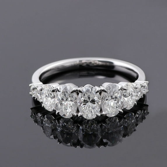 Silvago Jewel White Gold Plated 14K Diamond Ring - Oval Cut Excellent 1.9 Ct Diamond Ring For Women's - Multi Diamond Oval Cut Rings for Women's - Engagement Wedding Diamond Rings for Women's