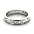 thumbnail image 1 of Silvago Jewelry 0.98 Ct Round Cut Brilliant Moissanite Engagement Ring - 14K White Gold Plated Wedding Rings - Channel Set Eternity Ring for Her - Celebrate Your Love with This Ring, 1 of 5