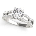 thumbnail image 1 of Silvago Jewelry 1.38 Ct Round Cut Moissanite Ring – 14K White Gold Plated – Intricate Split Shank Solitaire with Accents – Wedding Ring & Gift for Memorable Moments, 1 of 2