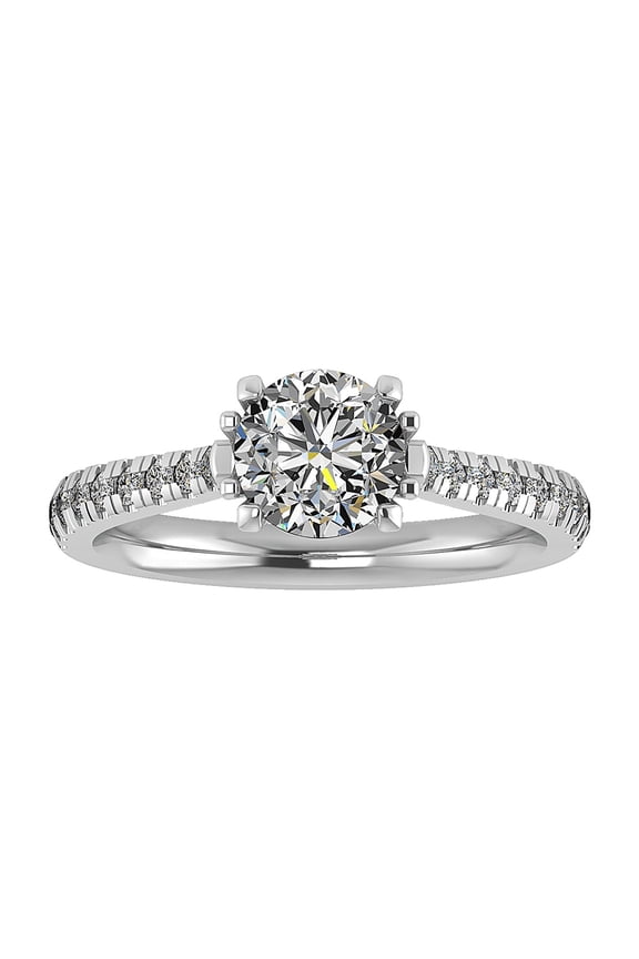 ry 1.38 Ct Round Cut Moissanite Ring for Women - 14K White Gold Plated Band - Stunning Proposal Ring - Ideal Graduation or Anniversary Present