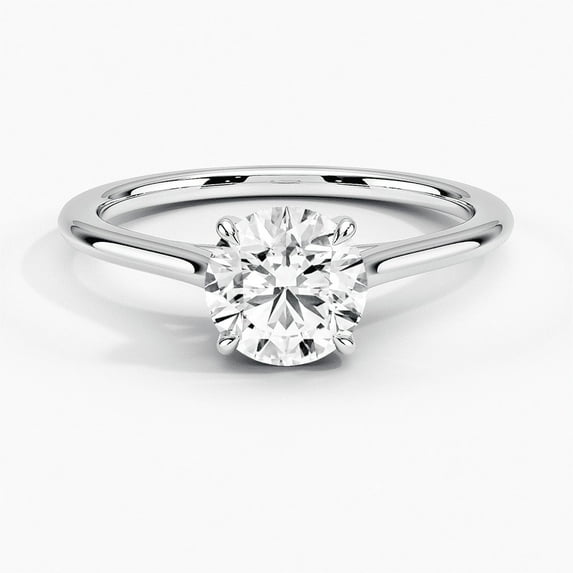 Silvago Jewelry 1.49 Ct Round Cut Moissanite Engagement Ring - 14K White Gold Plated Solitaire Look - Great for Birthday or Proposal