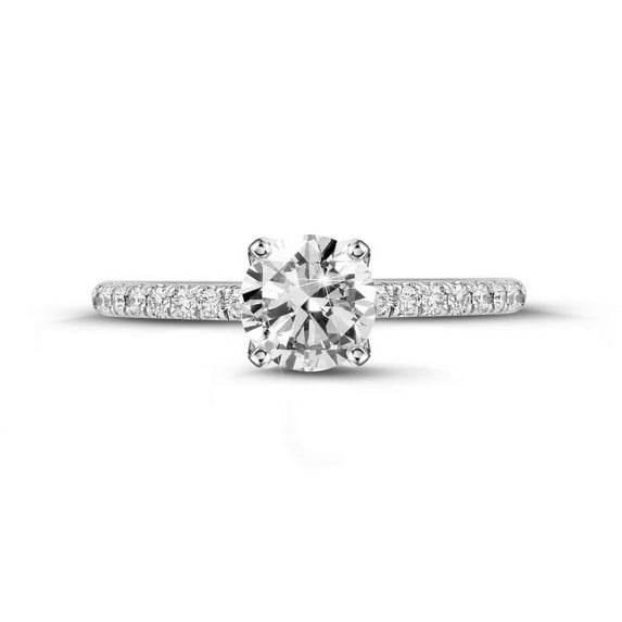 Silvago Jewelry 1.49 Ct Round Cut Moissanite Wedding Ring - 14K White Gold Plated Jewelry for Women - Beautiful Engagement Band - Graduation Gift Pick