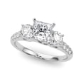 thumbnail image 1 of Silvago Jewelry 1.81 Ct Princess Cut Engagement Solitaire Ring with Accents for Her - 14K White Gold Plated - Lab Moissanite - 3 Stone Wedding Band - Timeless Gift Idea, 1 of 2