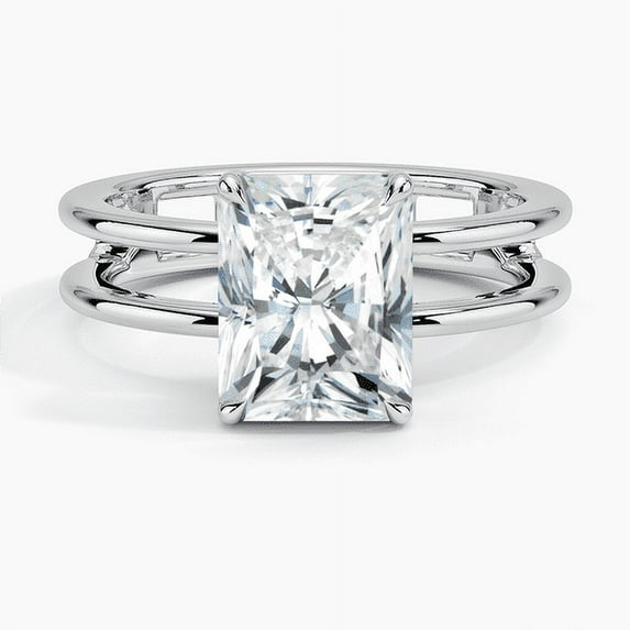 Silvago Jewelry 1.92 Ct Radiant Cut Moissanite Engagement Ring - 14K White Gold Plated Ring for Women - Gift-Ready Promise Ring for Special Events