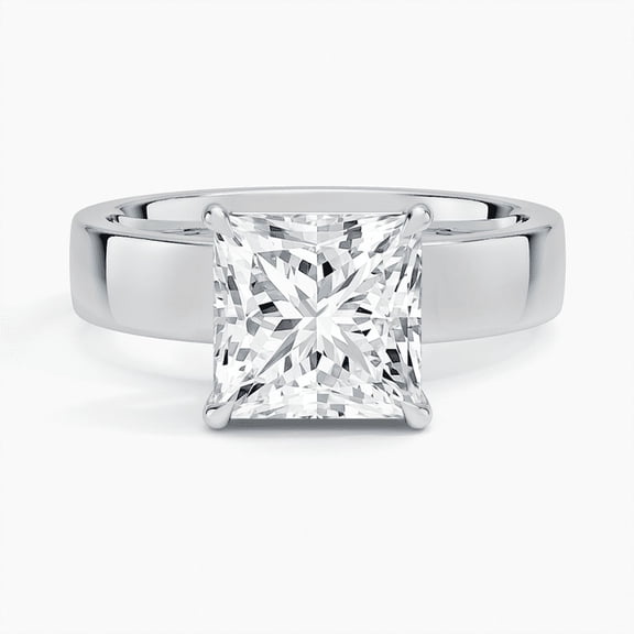 Silvago Jewelry 1.94 Ct Princess Cut Moissanite Rings - 14K White Gold Plated Rings - Memorable 23rd Anniversary Gift - Perfect for 50th Wedding Anniversary Gifts - Dazzling Prong Set Ring for Women