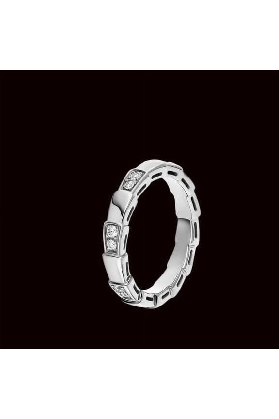 ry 1.95 Ct Round Cut Moissanite Solitaire Rings for Women's - 14K White Gold Plated Rings - Serpenti Rings for Women's - Daily Wear Fancy Serpenti Rings for Her - Anniversary Gifts