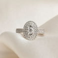 thumbnail image 1 of Silvago Jewelry 14K Silver Engagement Ring - Brilliant 1.46 Ct Round Cut Moissanite Wedding Ring - Double Halo Women's Ring - Popular Wedding Gifts - Bridal Moissanite Rings for wedding, 1 of 6