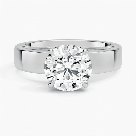Silvago Jewelry 14K White Gold Plated Ring - 2.07 Ct Round Brilliant Cut Moissanite Ring - Lovely Dainty Wedding Moissanite Rings - Daily Wear Moissanite Rings - Romantic Promise Gift for Women's