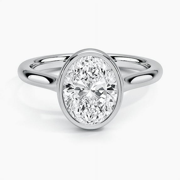 Silvago Jewelry 14K White Gold Plated Ring - 2.13 Ct Round Cut Moissanite - Stunning Engagement Ring with Hidden Accent - Ideal Gift for Anniversaries & Events