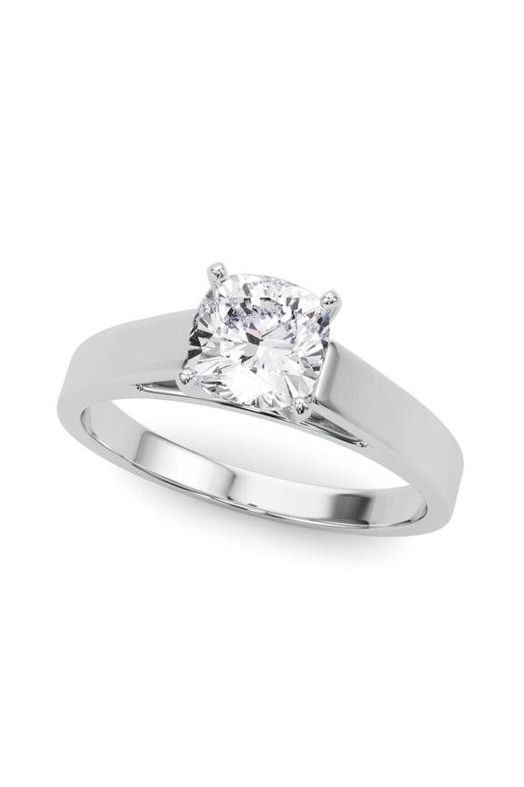 ry 2.02 Ct Cushion Cut Moissanite Solitaire Engagement Ring for Women - 14K White Gold Plated Band with Brilliant Lab Moissanite Center Design