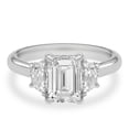 thumbnail image 1 of Silvago Jewelry 2.02 Ct Emerald Cut Moissanite Ring - Solitaire with Side Moissanite - 14K White Gold Plated Wedding & Engagement Jewelry for Women, 1 of 3