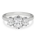 thumbnail image 1 of Silvago Jewelry 2.02 Ct Oval Cut Engagement Ring - 14K White Gold Plated Solitaire Style with Side Moissanite - 3-Stone Wedding Ring for Women with Moissanite Gemstone Center, 1 of 3