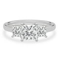 thumbnail image 1 of Silvago Jewelry 2.13 Ct Princess Cut Engagement Ring - 14K White Gold Plated Solitaire with Side Moissanite - 3-Stone Wedding Ring for Women Featuring Moissanite Gemstone, 1 of 3