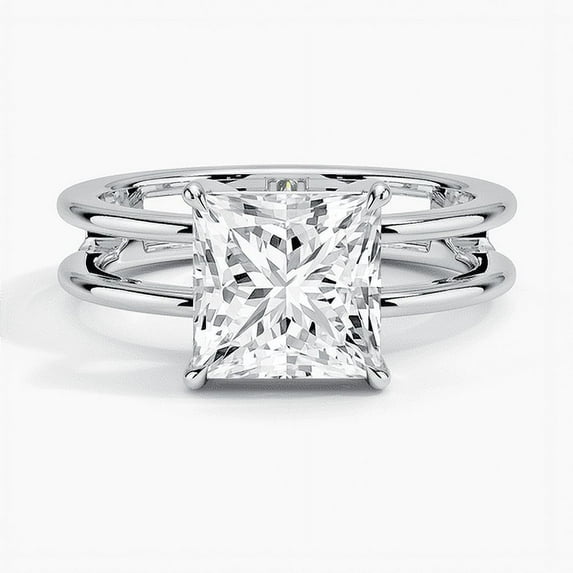 Silvago Jewelry 2.13 Ct Princess Cut Moissanite Engagement Ring - 14K White Gold Plated Ring - Ideal for Proposal, Wedding & Thoughtful Women's Gifts