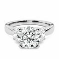 thumbnail image 1 of Silvago Jewelry 2.13 Ct Round Moissanite Ring - Engagement Jewelry with Three Stone Prong Set - 14K White Gold Plated Ring - Classic Gift for Her, 1 of 3