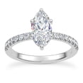 thumbnail image 1 of Silvago Jewelry 2.24 Ct Marquise Cut Moissanite Engagement Ring - Lab Moissanite - 14K White Gold Plated - Prong Set Ring - Perfect for Engagements and Celebrating Love, 1 of 3