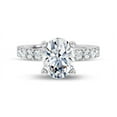 thumbnail image 1 of Silvago Jewelry 2.24 Ct Oval Cut Engagement Ring Solitaire with Accents for Her - 14K White Gold Plated - Lab Moissanite - Wedding and Engagement Ring - Great Gift for Women, 1 of 3