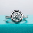 thumbnail image 1 of Silvago Jewelry Brilliant 2.63 Ct Round Cut Moissanite Wedding Ring for Women's - 14k White Gold Plated Moissanite Ring - Bezel Set Anniversary Ring - Wedding Gift - Hidden Halo Proposal Ring, 1 of 9